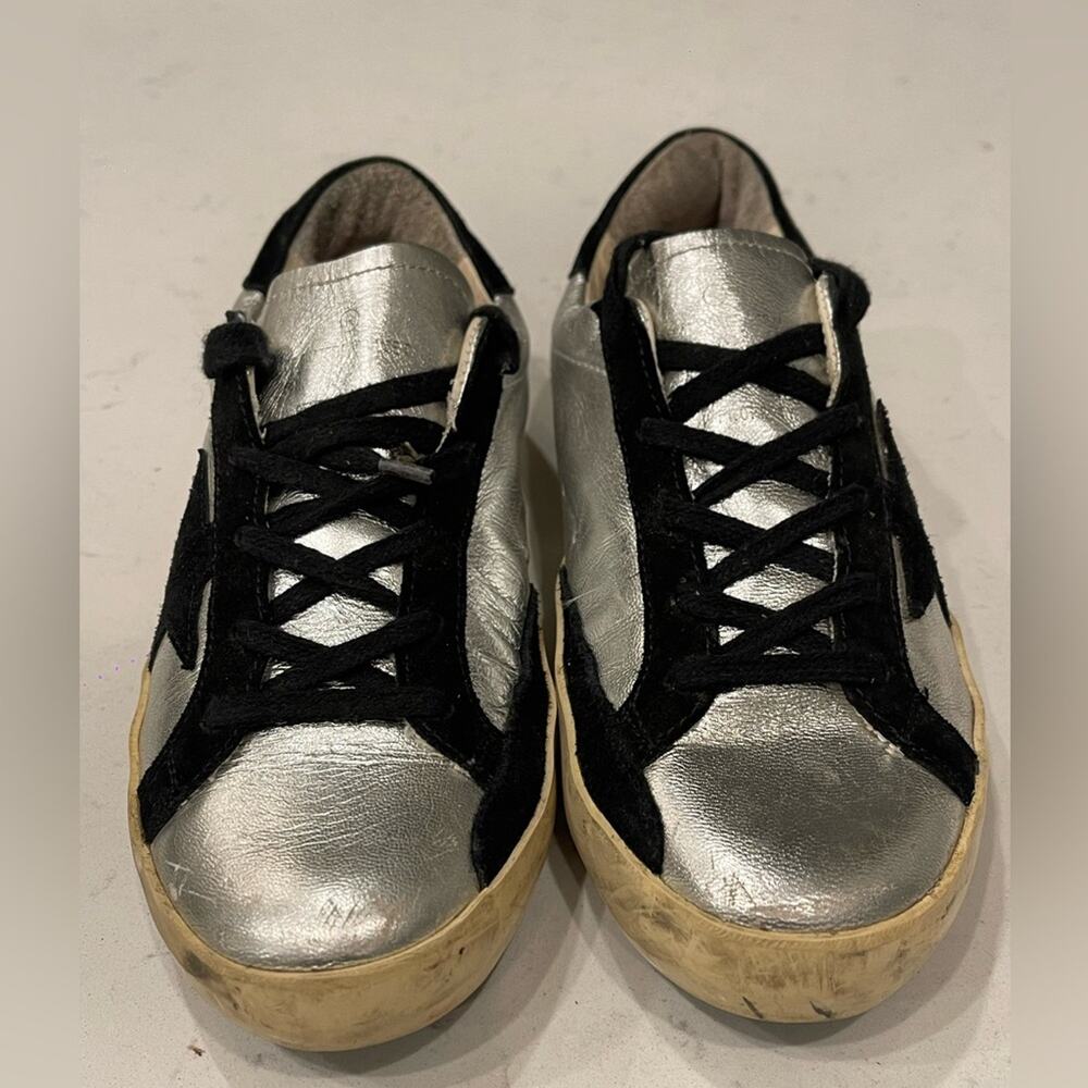 Golden goose Super-Star sneakers in silver leather Size:35
